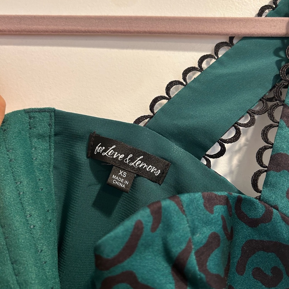 For Love And Lemons Teal Print Bustier - Picture 8 of 15